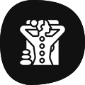 Icon of a person with a headache or stress.